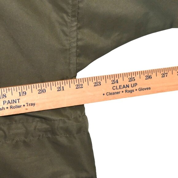 Whistles Olive Green Parka Coat M Hooded Utility Zip Pockets Minimalist Gorpcore - Picture 8 of 11